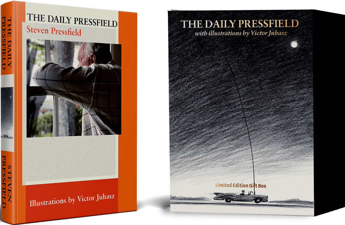 The Daily Pressfield Book and Gift Box side-by-side 